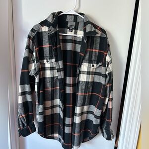 Ralph Lauren - Black and White Plaid Flannel Shirt- size large- 100% cotton